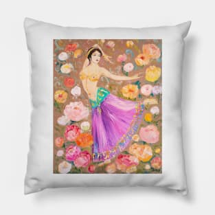 Dancer in Flowers Pillow