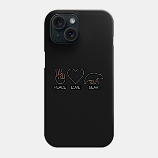 Peace - Love - Bear - Grizzly Bear Phone Case