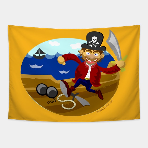 Pirate Arr Tapestry by dinoneill