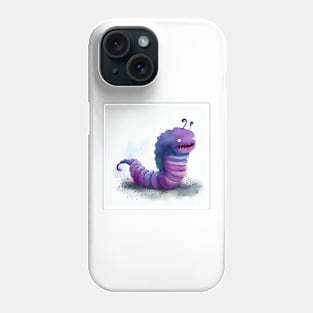 Cute Watercolor Purple Worm Phone Case