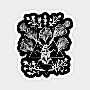 Beetle Ginkgo Leaves Witchy Goth Punk Magnet