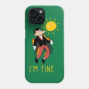 funny vampire horror with sun Phone Case