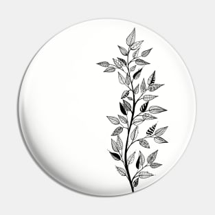 tree branch with leaves graceful and style ink graphics Pin