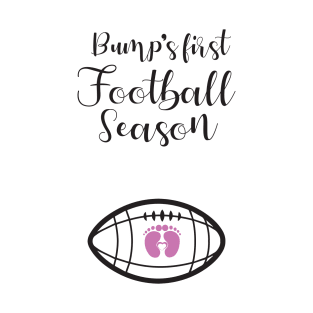 'Bump's First Football Season' Funny Pregnant Gift T-Shirt
