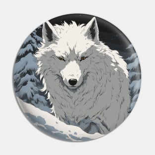 Snow Wolf Pin