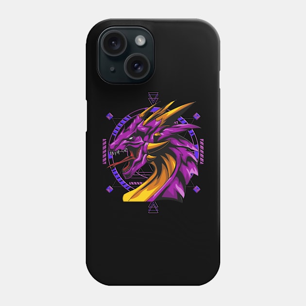 Horned Purple Dragon Phone Case by Kylie Paul