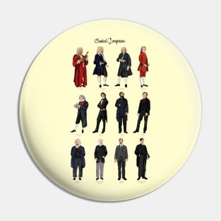 12 Great Classical Music Composers Pin