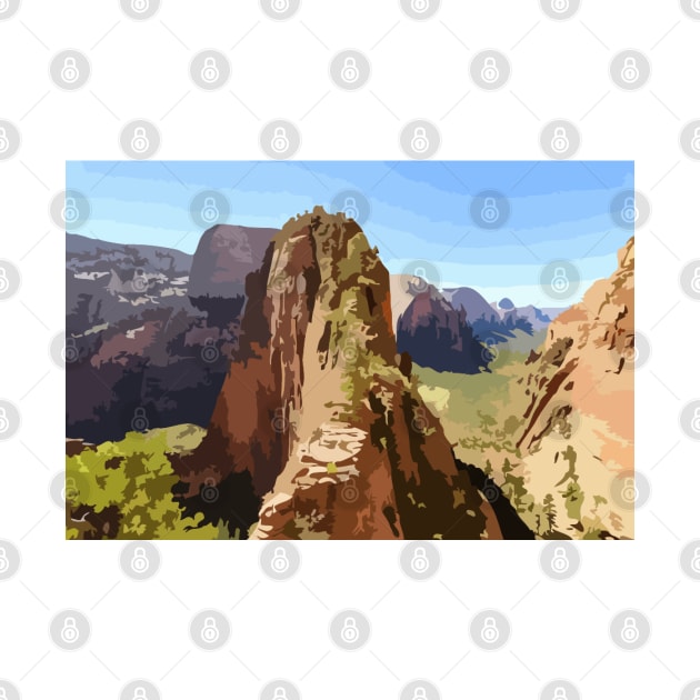 Zion National Park Digital Painting by gktb