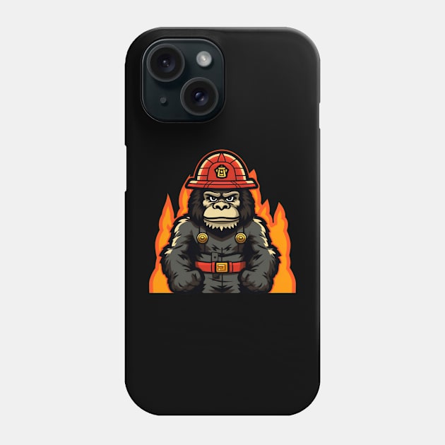 firefighter gorilla Phone Case by javierparra