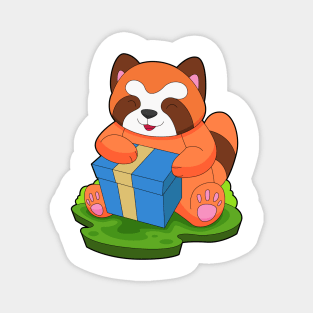 Red Panda Christmas Package Magnet