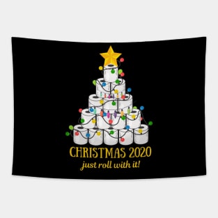 2020 Funny Quarantine Christmas Toilet Paper Tree Gifts Shirt Funny Christmas Lights Gifts Tapestry