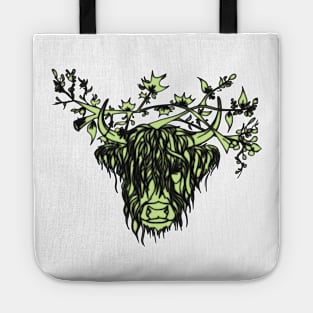 scottish cow green Tote