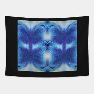 Indigo Aesthetic - Blue Fractals Abstract Pattern Tapestry