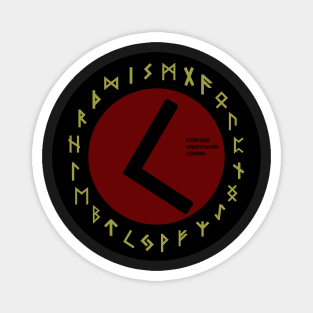 Red Kenaz Futhark Rune Symbol Magnet