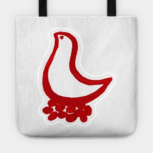 Little bird and red eggs (cut-out) Tote