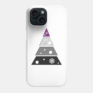 Minimalist Christmas Tree in Asexual Pride Flag Colors Phone Case