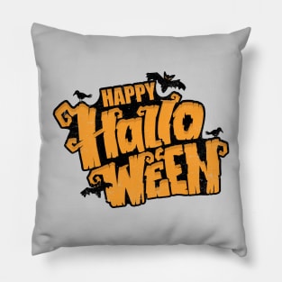 Happy Halloween: Haunting Text Design Pillow