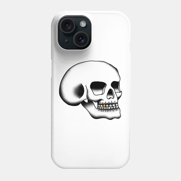 HomeSchoolTattoo Skull Phone Case by HomeSchoolTattoo