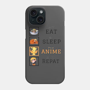 Cut Naruto eat sleep anime repat tshirt Phone Case