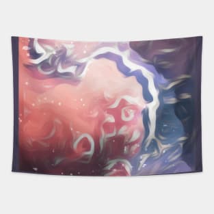 Abstract colourful aesthetic beautiful dream love romantic clouds sky soaps gold pink vintage female Tapestry