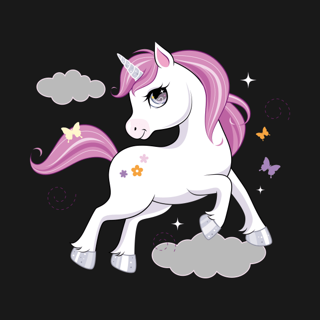 cute little unicorn character tshirt by Tshirt lover 1