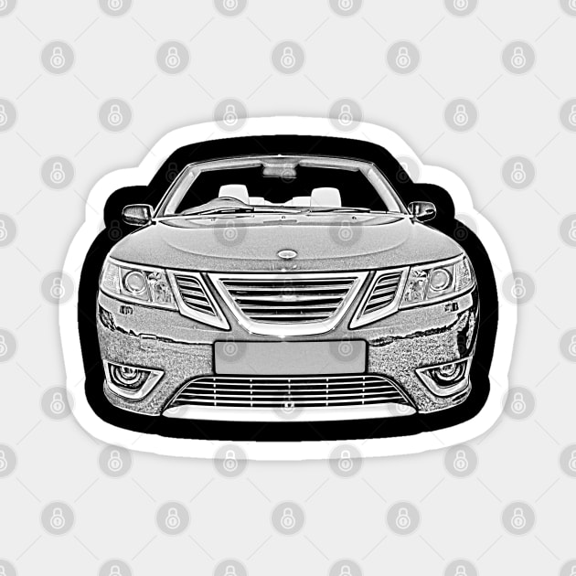 Saab 93 Aero classic car Magnet by soitwouldseem