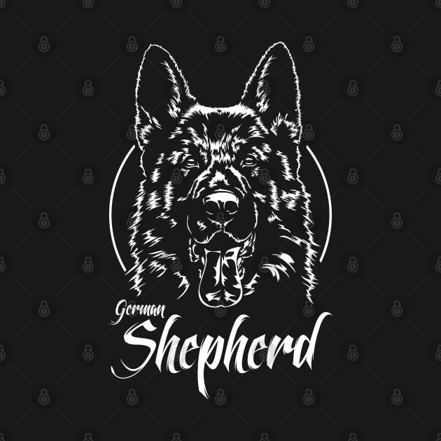 German Shepherd dog portrait by wilsigns