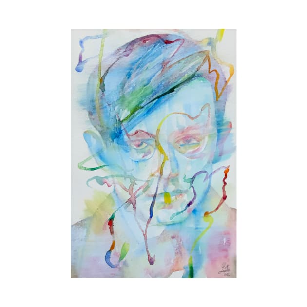 TRISTAN TZARA watercolor and acrylic portrait by lautir