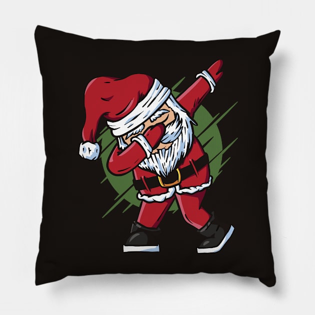 Funny Dabbing Santa Claus Cartoon Pillow by SLAG_Creative