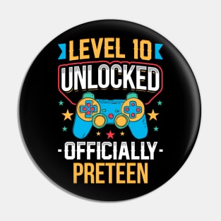 Level 10 Unlocked Official Preteen 10th Birthday Pin