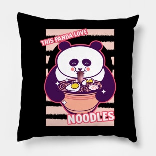 Panda Eating Noodle Ramen Lover Pillow