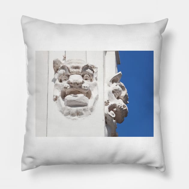 Art Nouveau, Delmenhorst, Lower Saxony, Germany, Europe, detail, figure Pillow by Kruegerfoto