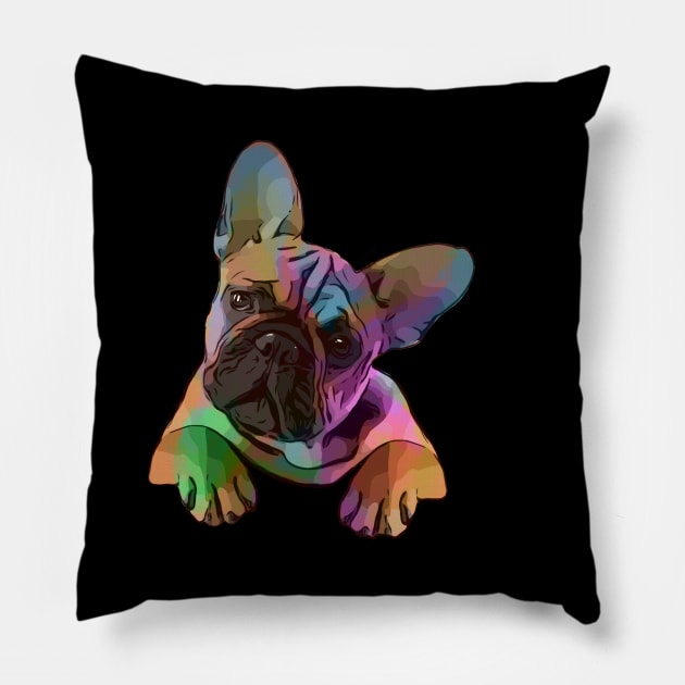 French bulldog, Frenchie 32 Pillow by Collagedream
