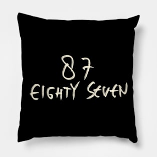 Hand Drawn Letter Number 87 Eighty Seven Pillow