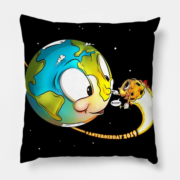 BOOP! - It’s Asteroid Day ! Pillow by yazgar