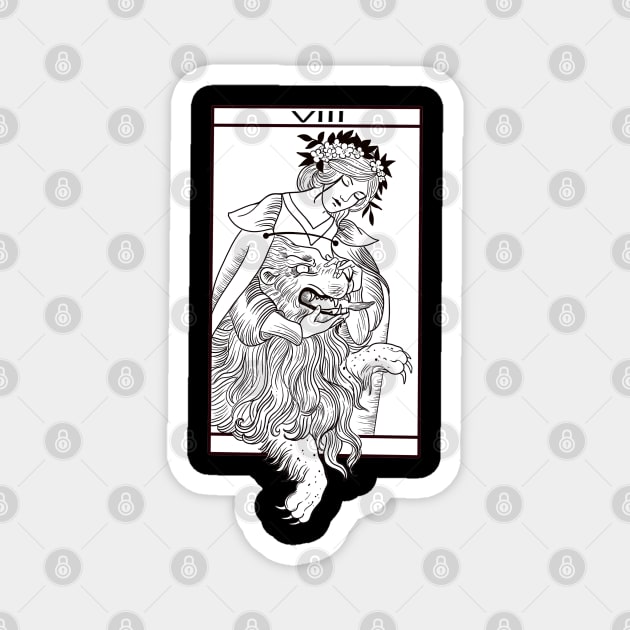 Tarot strength Magnet by Blacklinesw9