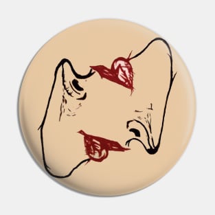 Twofaced lips Pin