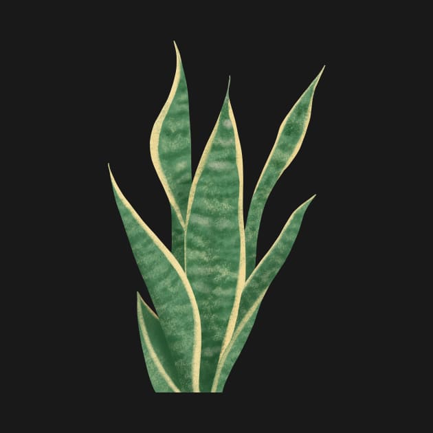 Snake Plant Sansevieria Dracaena House Plant Painting Trifasciata by ChloesNook