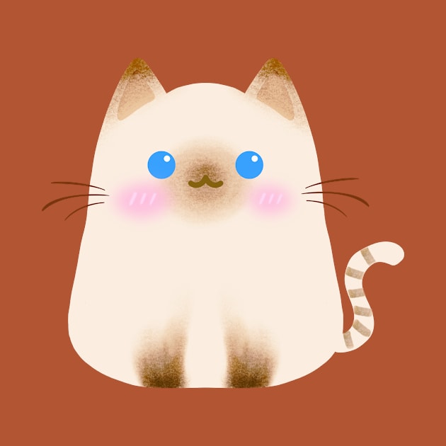 Flame Point Siamese Cute Cat by MeowtakuShop