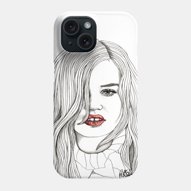 Georgia with Red Lips Phone Case by paulnelsonesch