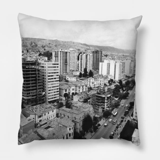 Vintage Photo of La Pez Bolivia Pillow by In Memory of Jerry Frank