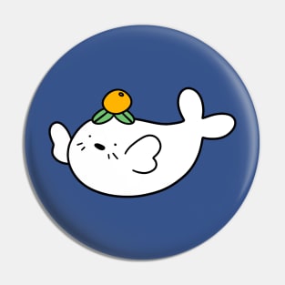 Orange Fruit Harp Seal Pin