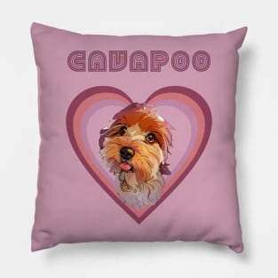 Cavapoo love (Fade retro) Pillow