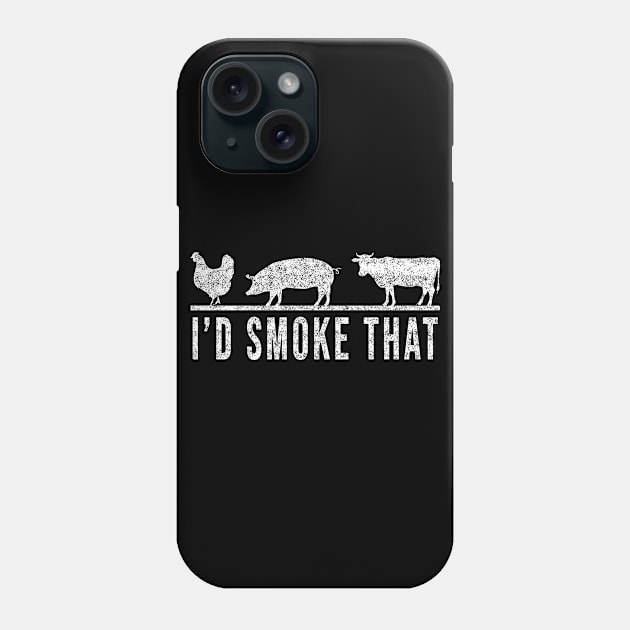 I'd SmokeThat, BBQ Grilling, Pig Shirt Funny Pork Phone Case by StarTshirts