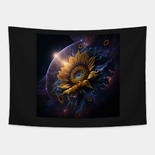 Sunflower in space Tapestry