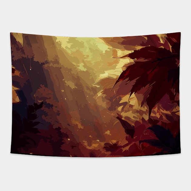 Autumn forest pattern Tapestry by TomFrontierArt