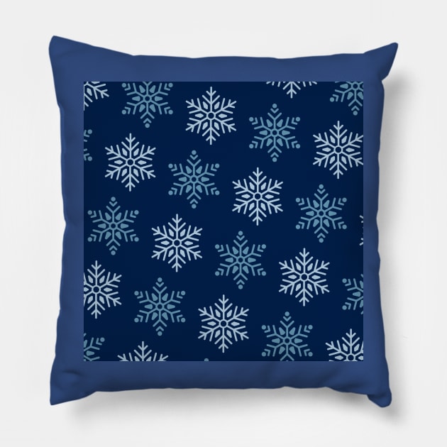 Cute Snowflake pattern (christmas snowflake pattern, winter simple snowflake pattern, winter snowflake pattern, simple snowflake pattern) Pillow by Thepurplepig