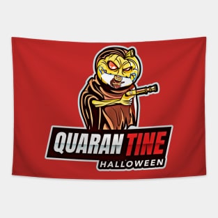 Quarantine Halloween (Pumpkin gun & mask) Tapestry