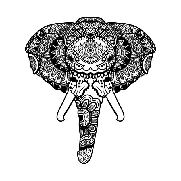 Elephant Mandala T-shirt Design by MacYounes