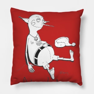 Christmas Goblin b&w Pillow